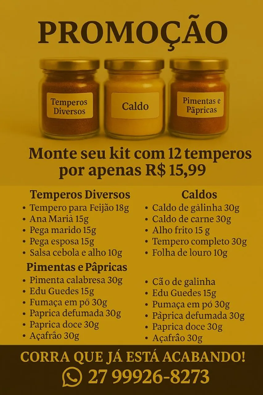 Kit de Temperos Completo - Promoção Imperdível!