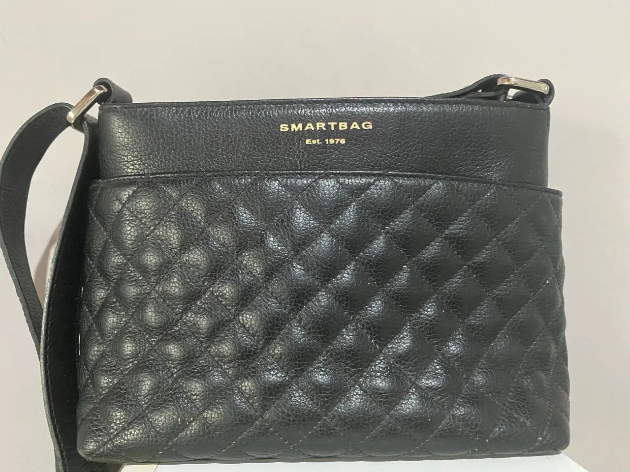 Bolsa smart Bag em Couro Preta  - Foto 2