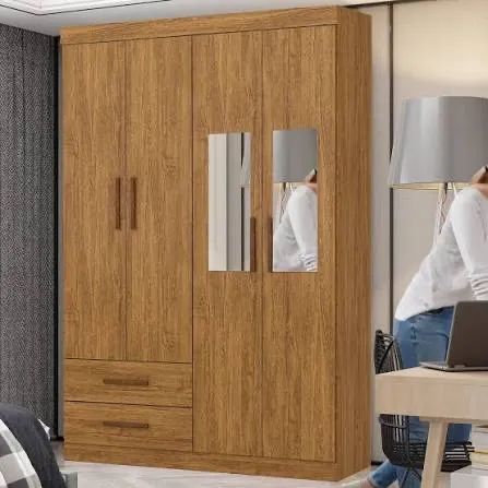 Guarda Roupa 4 portas e 2 gavetas com espelho em Promoção! - Foto 4