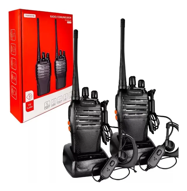 Kit Par 2 Radio Comunicador Walk Talk 16 Canais Uhf