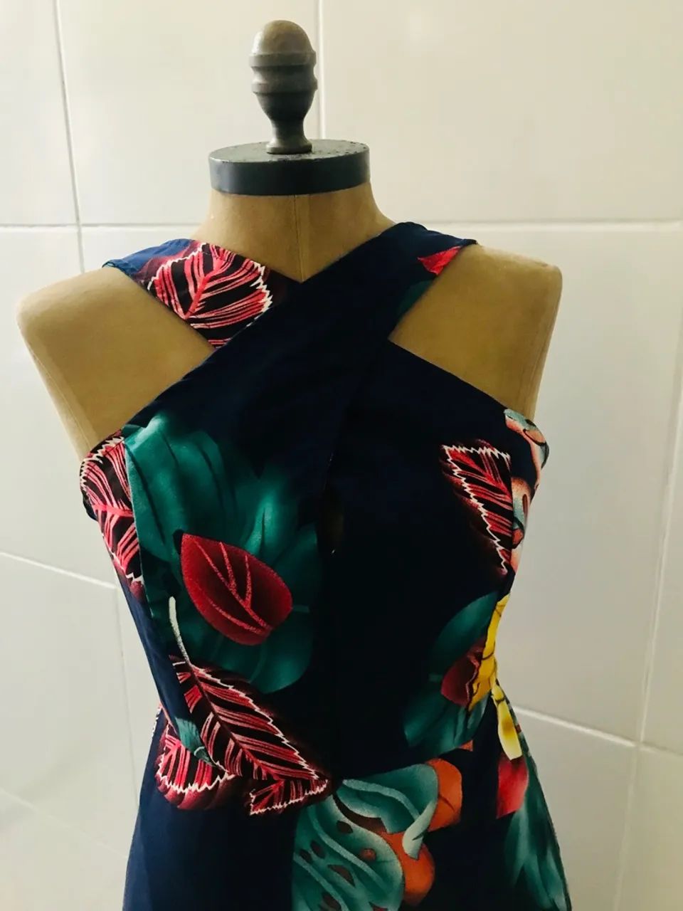 Vestido Floral Azul - Tamanho M