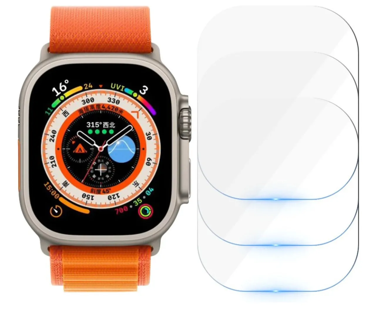 Película Apple Watch Ultra e normal