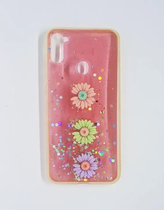Case Capa Capinha Samsung Galaxy A11 de Silicone Rosa com Brilho - Doce Primavera