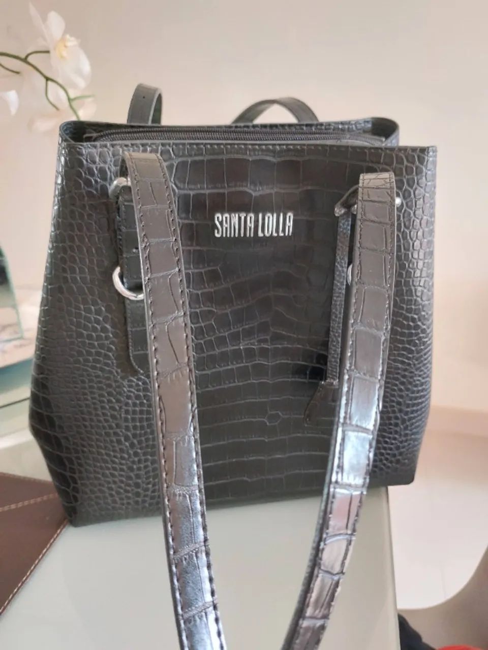 Bolsa tiracolo preta Santa Lolla - Foto 3