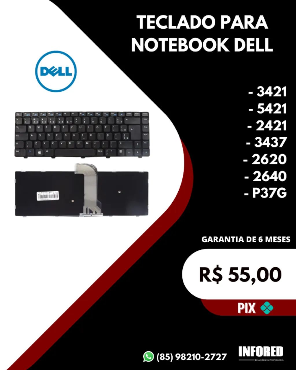 Teclado para notebook Dell 3421