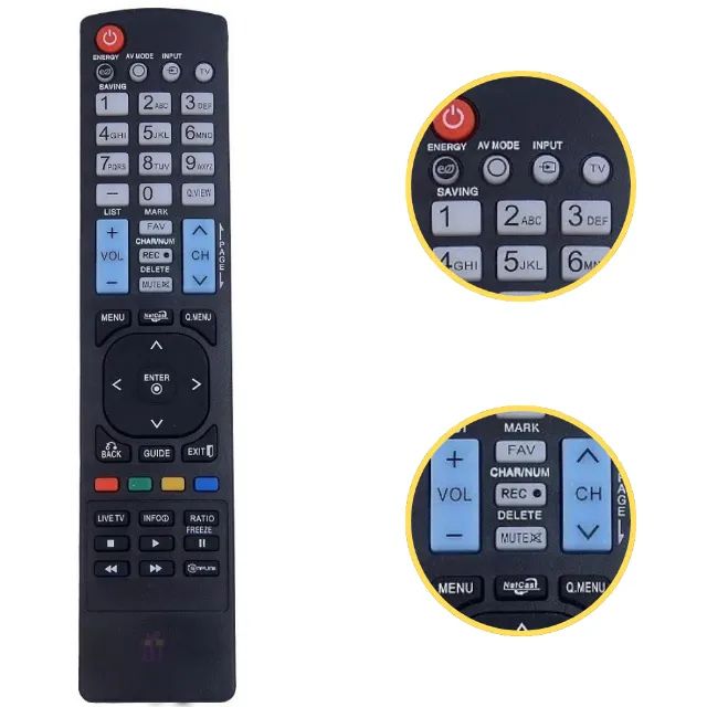 Controle Remoto Para Tv Lcd Led 3D LG + Pilhas Brinde