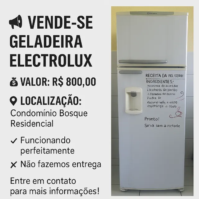 ? VENDE-SE GELADEIRA ELECTROLUX