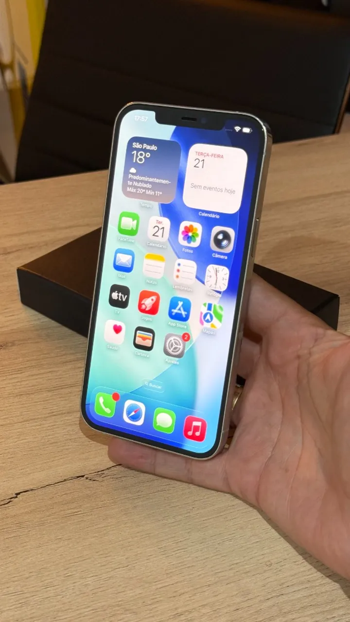iPhone 12 Pro Max 128GB Silver - Loja física! Com garantia! Até