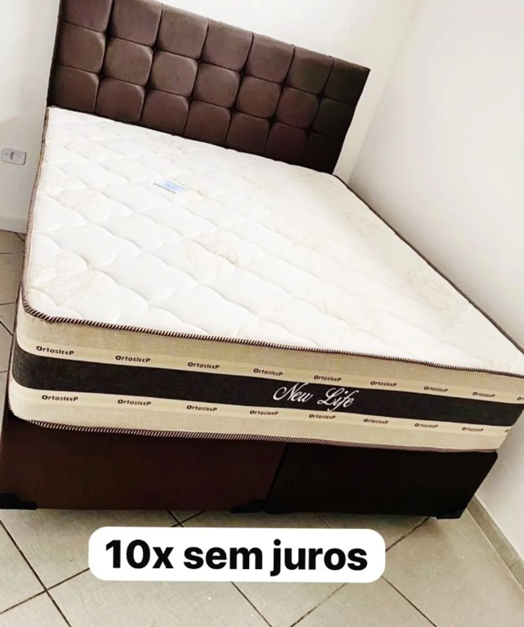 Cama box colchão molas e base 