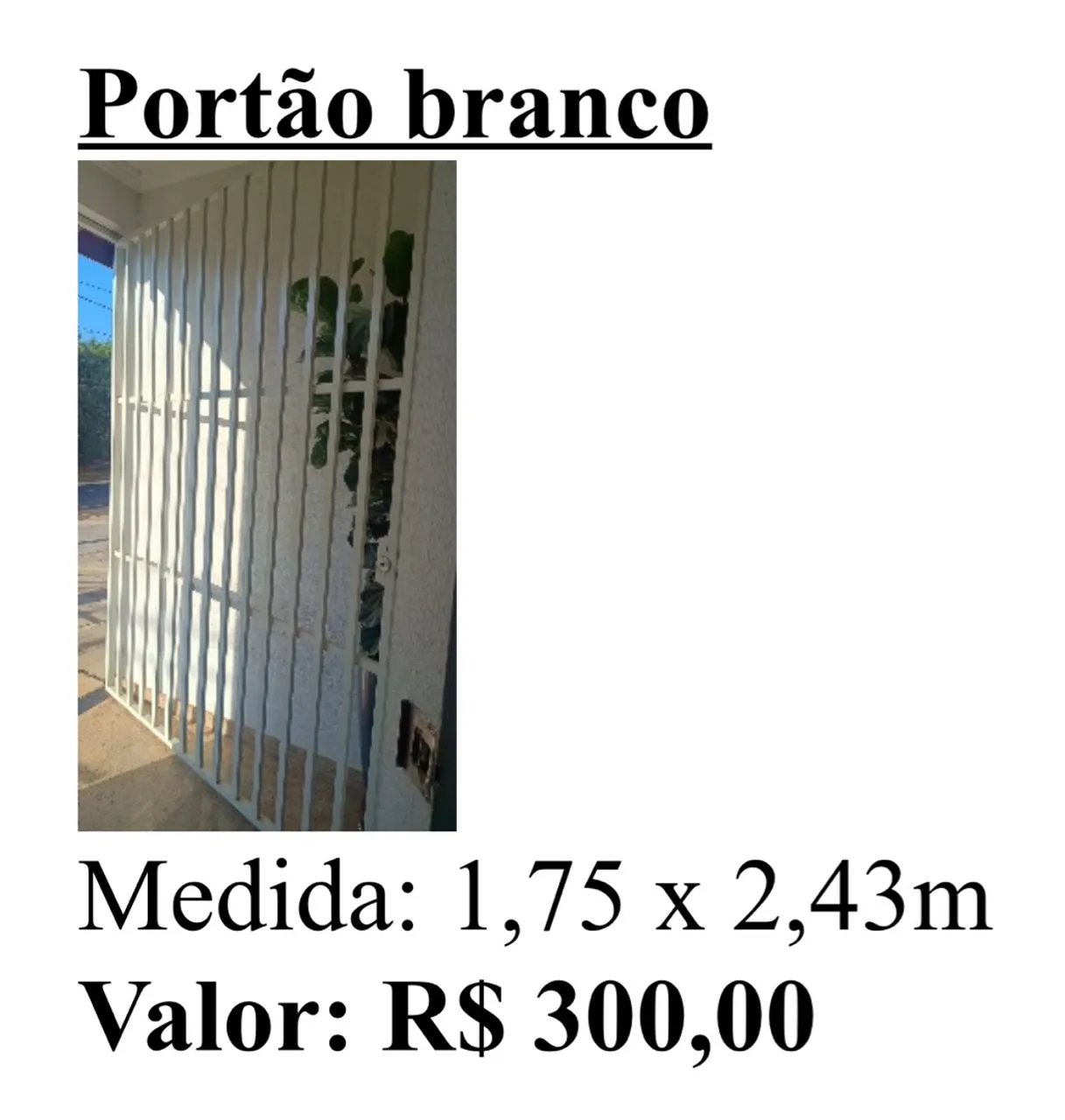 Portão branco de ferro