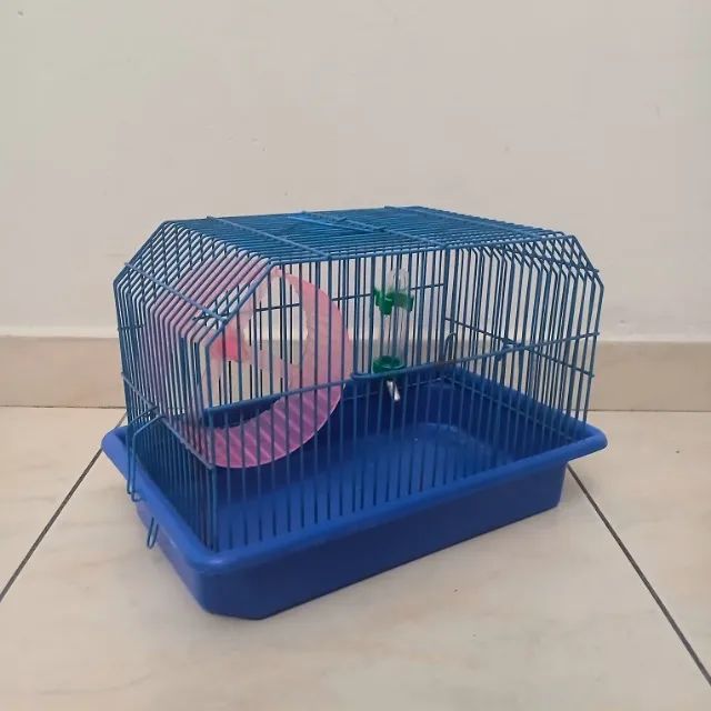 Gaiola Prisma Londrina Azul para Hamster + + Bebedouro Grátis