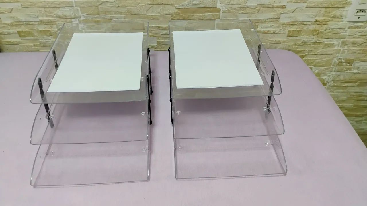 Kit 2 Organizadores de documentos com 3 andares cada