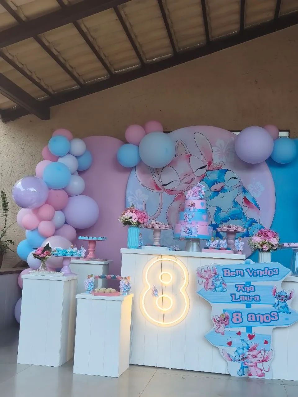 Capa de painel 2x1m dupla face na cor azul bebê e rosa bebê  - Foto 2