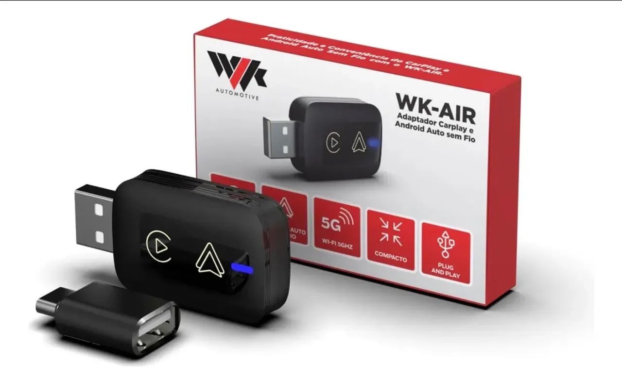 Adaptador Sem Fio Carplay E Android Auto Universal Wi-fi