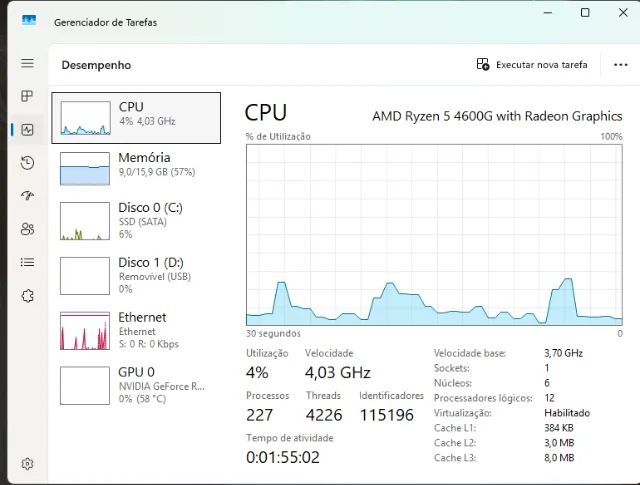 Processador AMD  Ryzen 5 4600G with Radeon Graphics