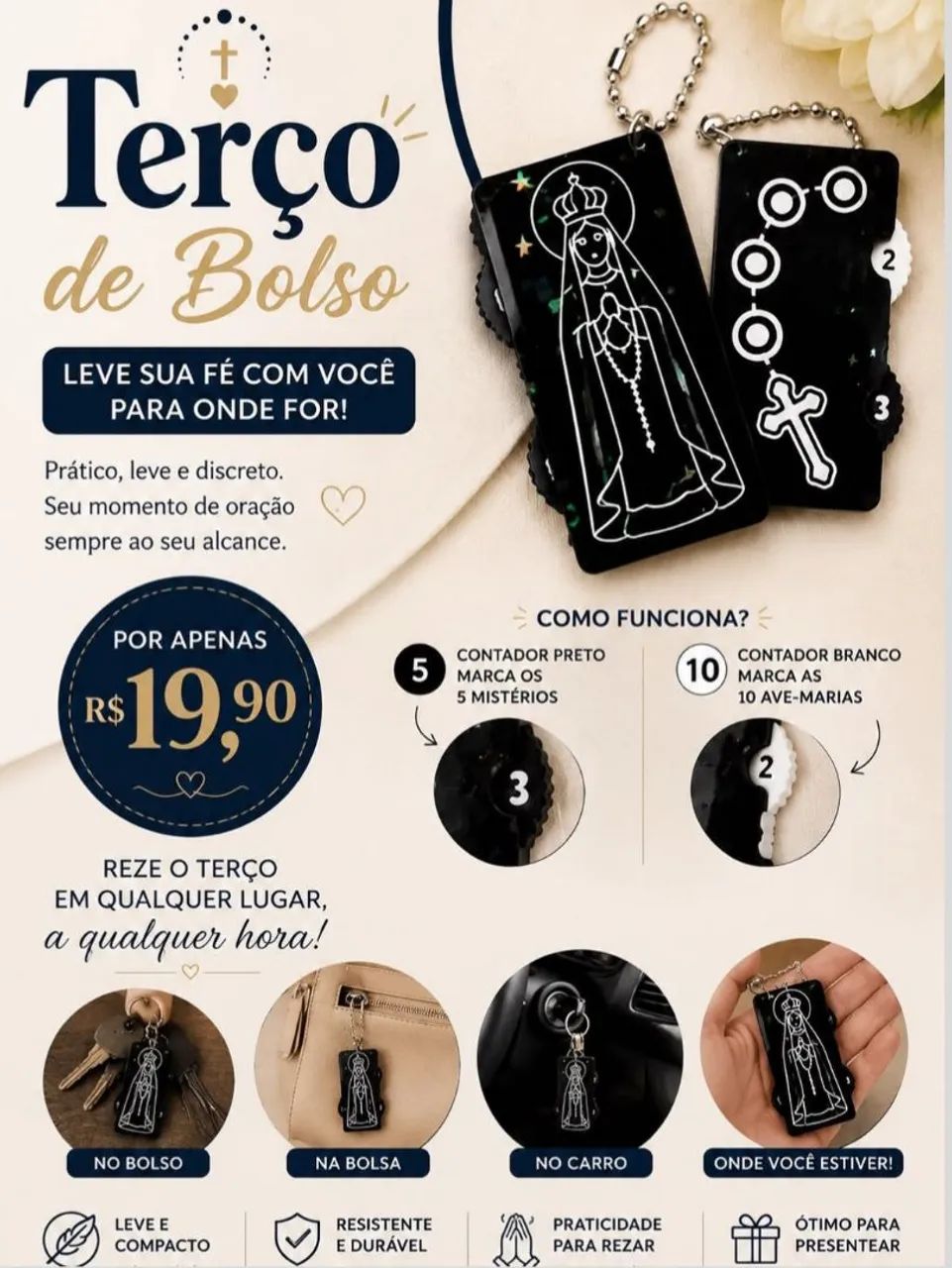Terço de bolso