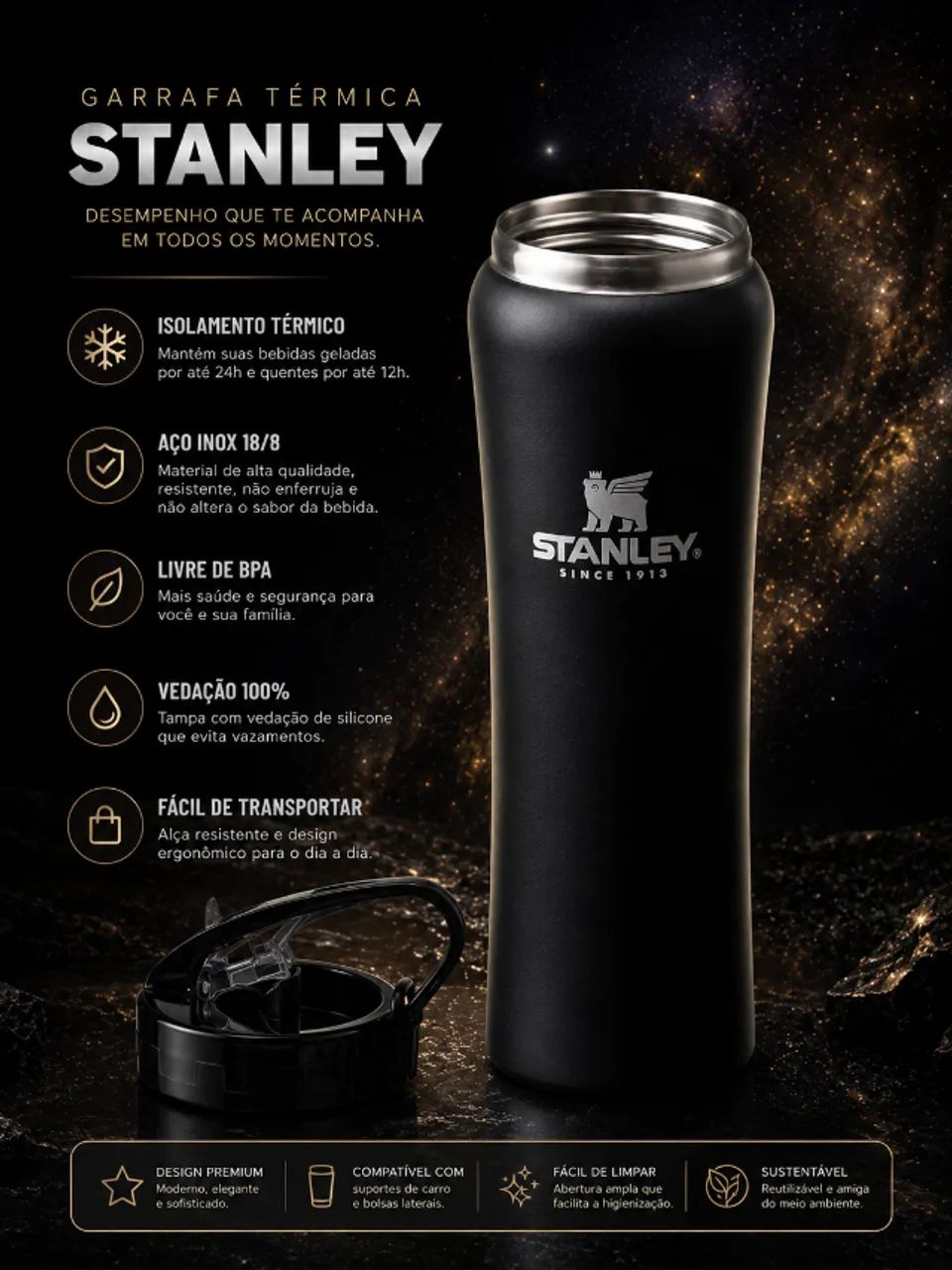 garrafa termica 750 ml squeeze premium  - Foto 4