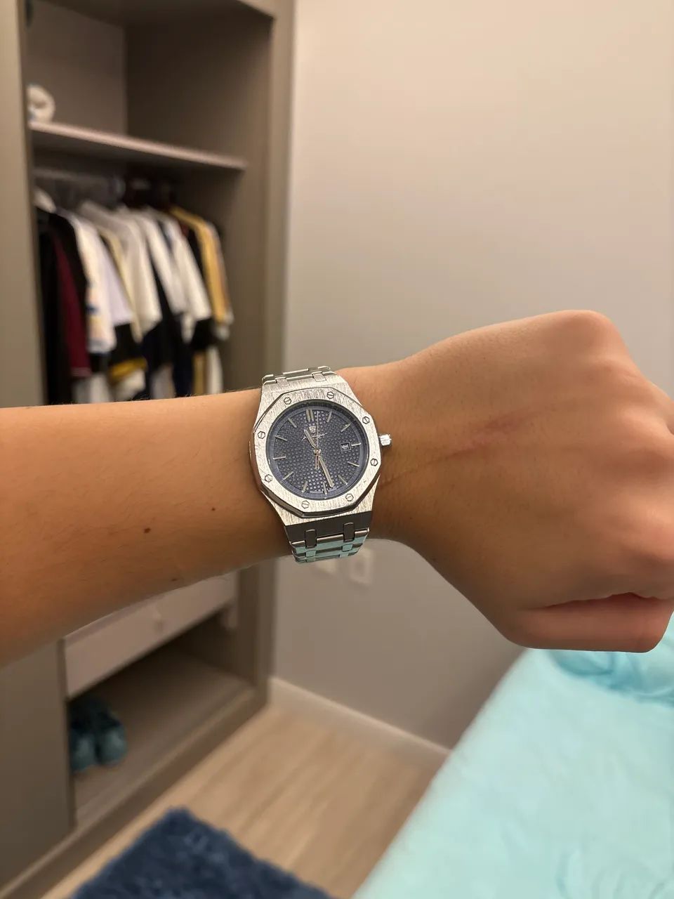 Relógio Poedagar Original Masculino Aço Inox Azul - Excelente Estado - Foto 3