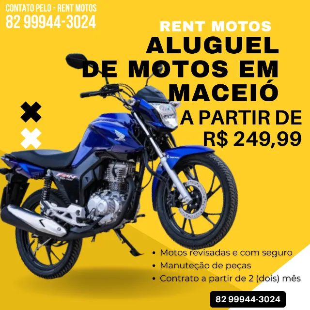 Moto disponível - Aluguel de moto