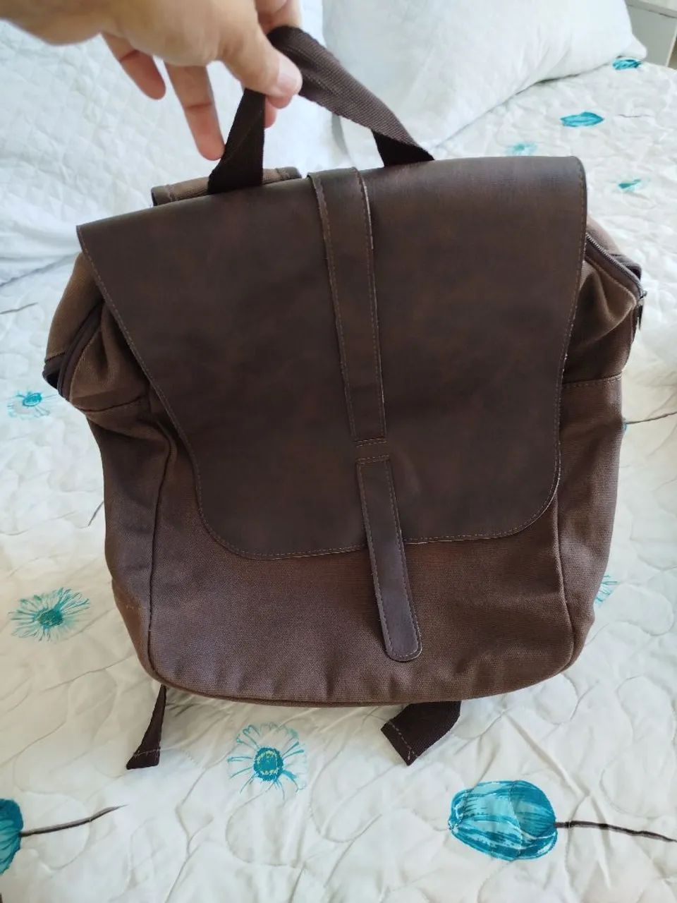 Mochila Napa com Couro Marrom<br>R$150,00 - Foto 2