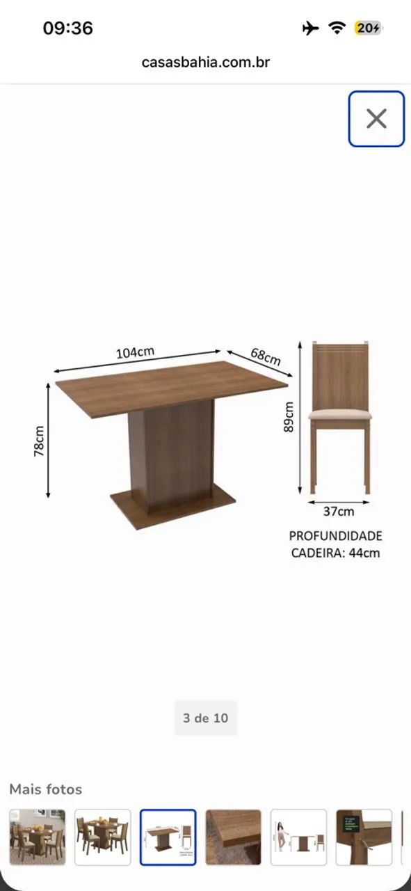 Mesa com quatro cadeiras  - Foto 5