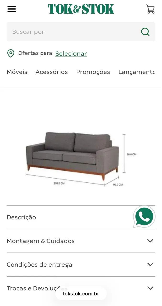 Sofá + puff TokStok  - Foto 3