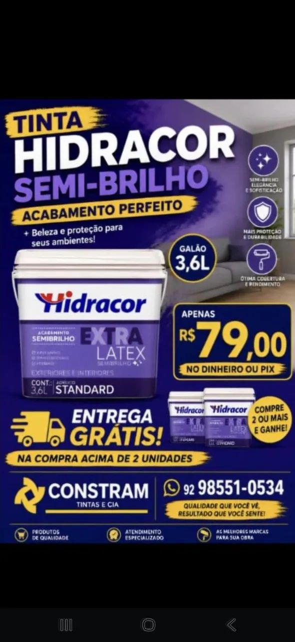 Tinta acrilica  semi brilho 3,6 ml - diversas cores