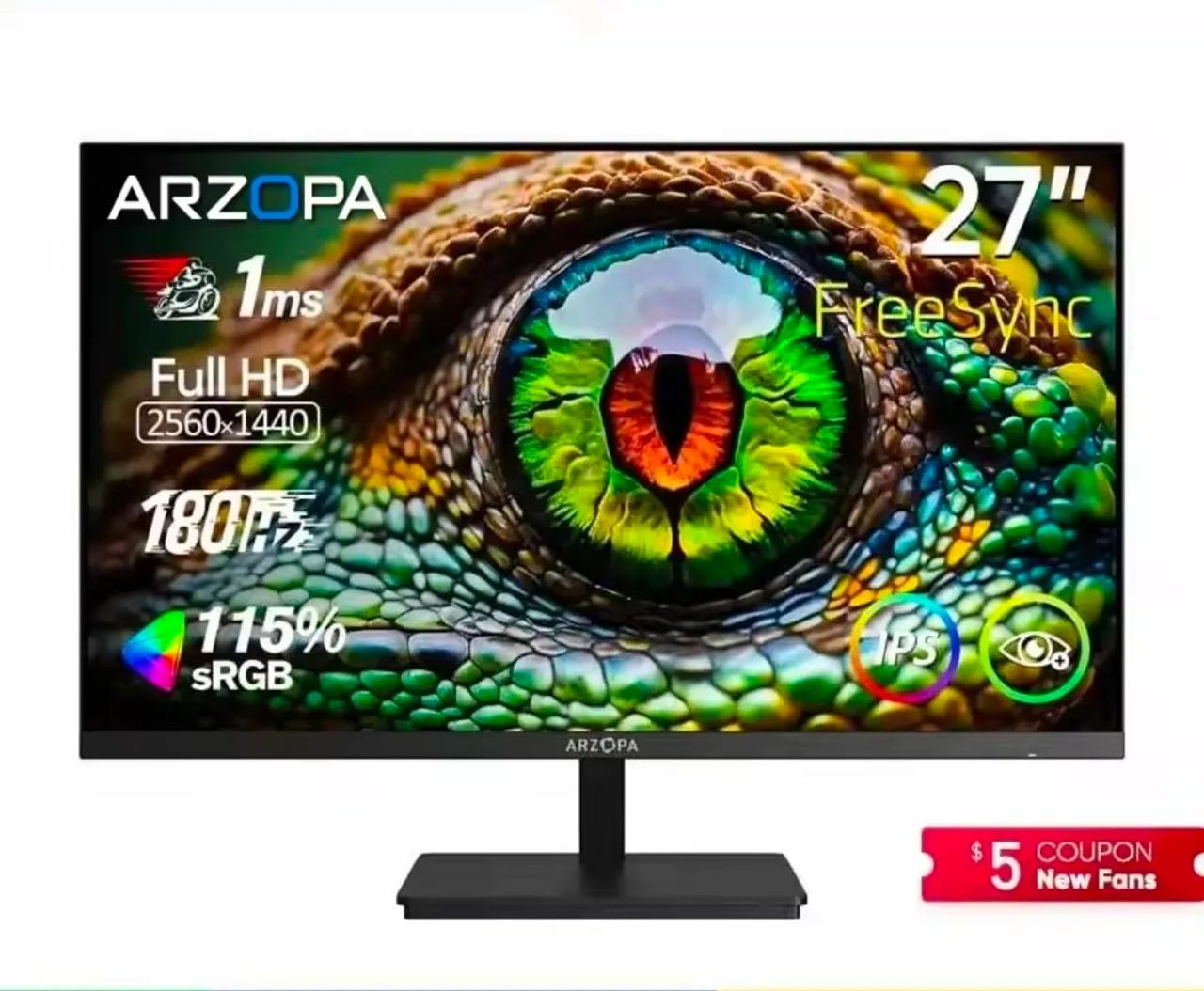 Monitor Gamer IPS 27p, 2k, QHD, 180hz. Arzopa. Com garantia. 