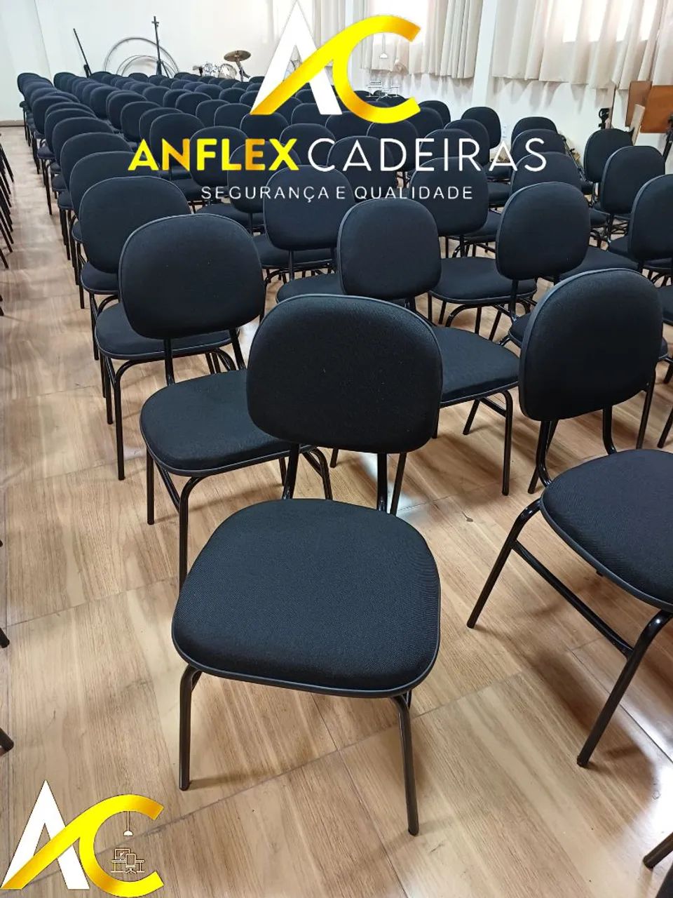 Cadeiras secretaria fixa para igrejas, escritórios e cursos  - Foto 3