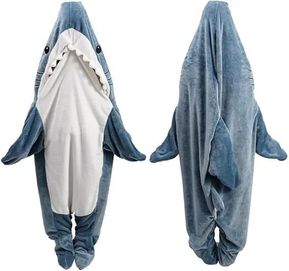 Cobertor Pijama Saco de Dormir Tubarão Adulto 190 cm Altura - Foto 4