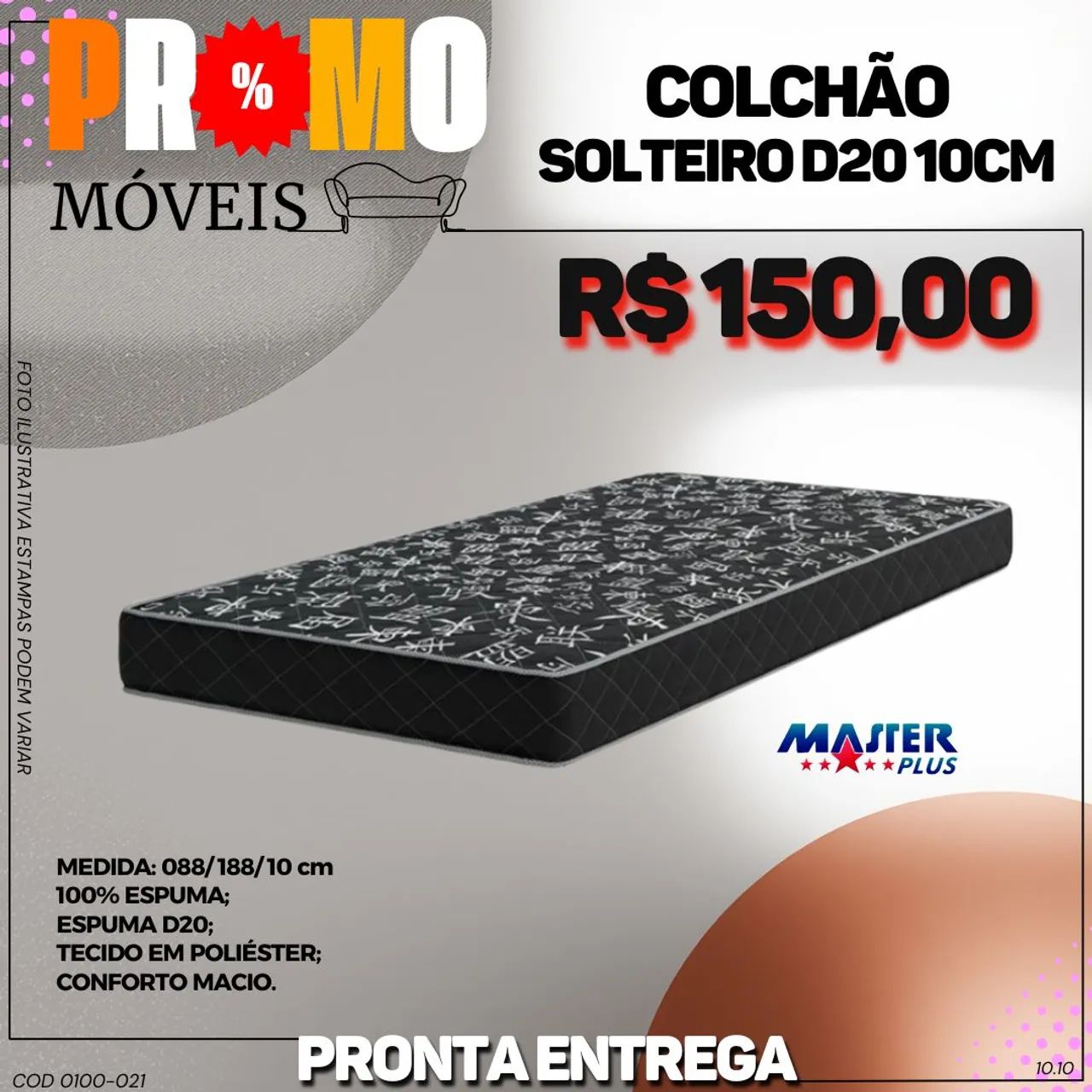 Colchão solteiro D20 12 cm