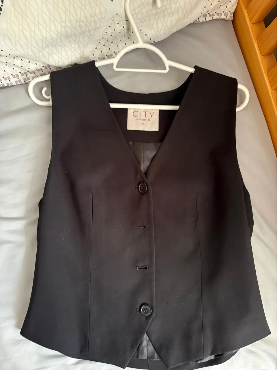 colete alfaiataria preto P