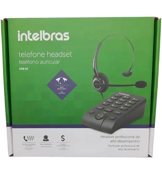 Telefone Headset Hsb-50 Intelbras Completo
