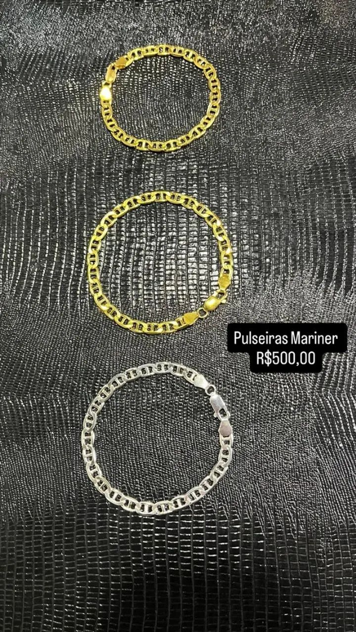 Pulseiras de Prata Banhado a Ouro  - Foto 4