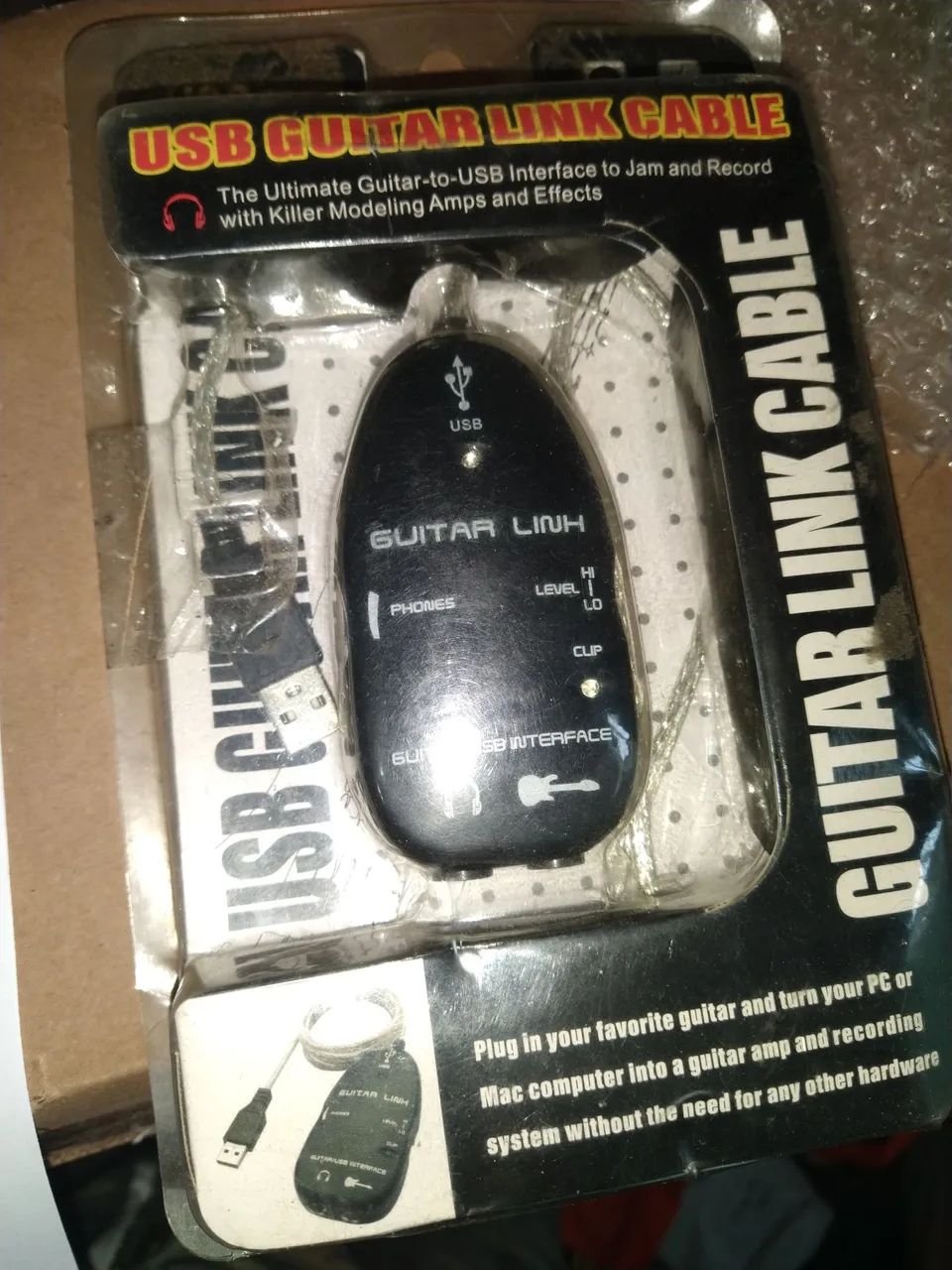 Guitar link cable USB placa audio amplitube guitarra