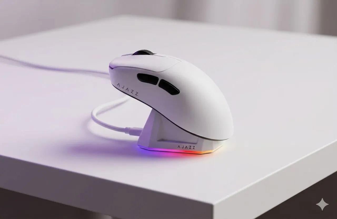 Mouse sem fio AJAZZ AJ139P com dock PAW 3395 - NOVO - Periféricos