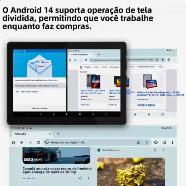 Tablet 10 Android 14 Completo | 8GB + 256GB | Teclado - Foto 4
