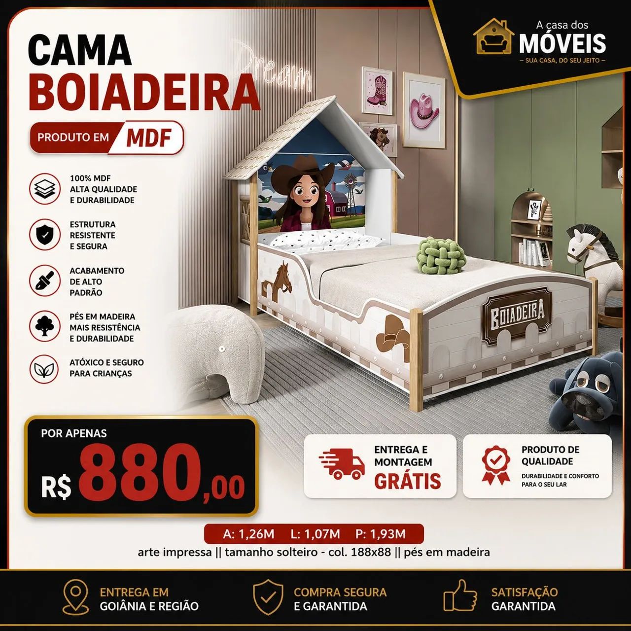 Cama infantil boiadeira 
