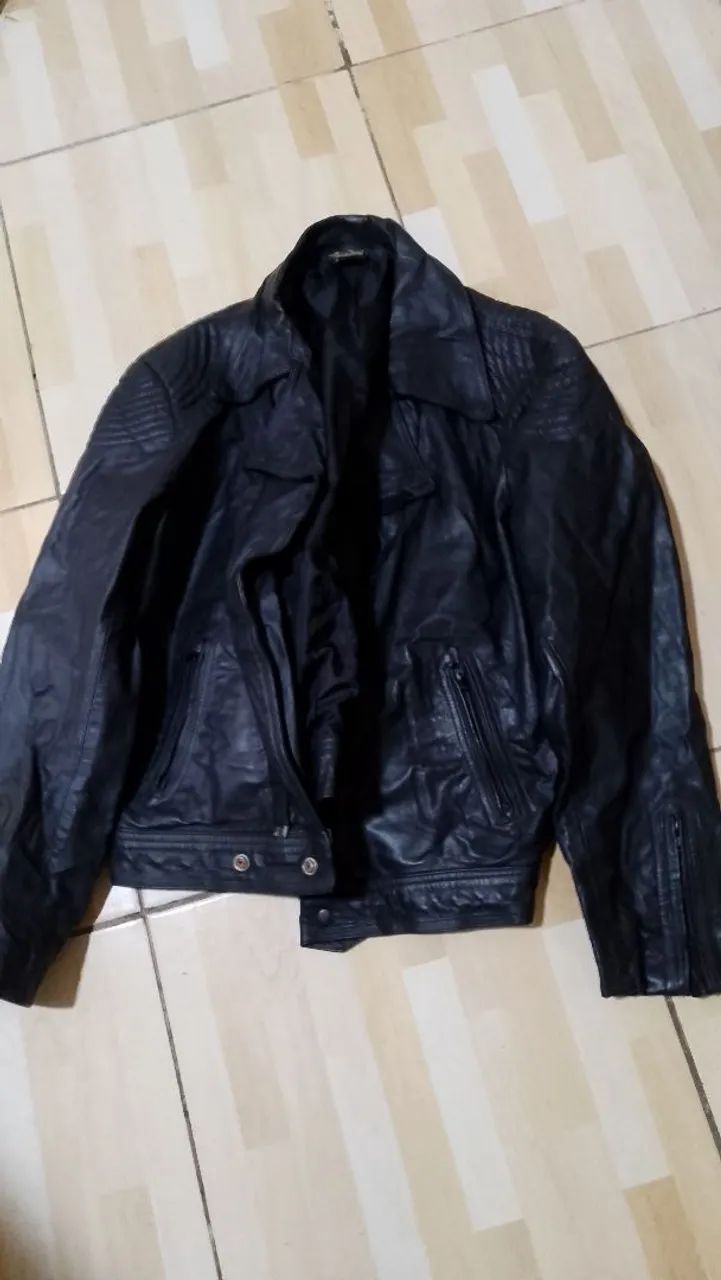 Jaqueta de Couro Motociclista.