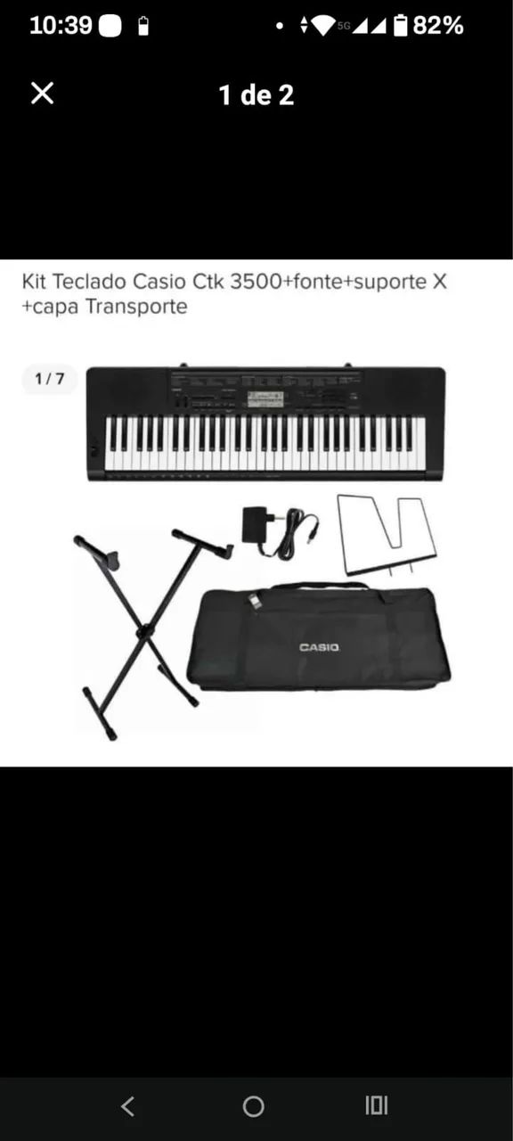 Teclado Cássio 3500 ki completo troco em iPhone 