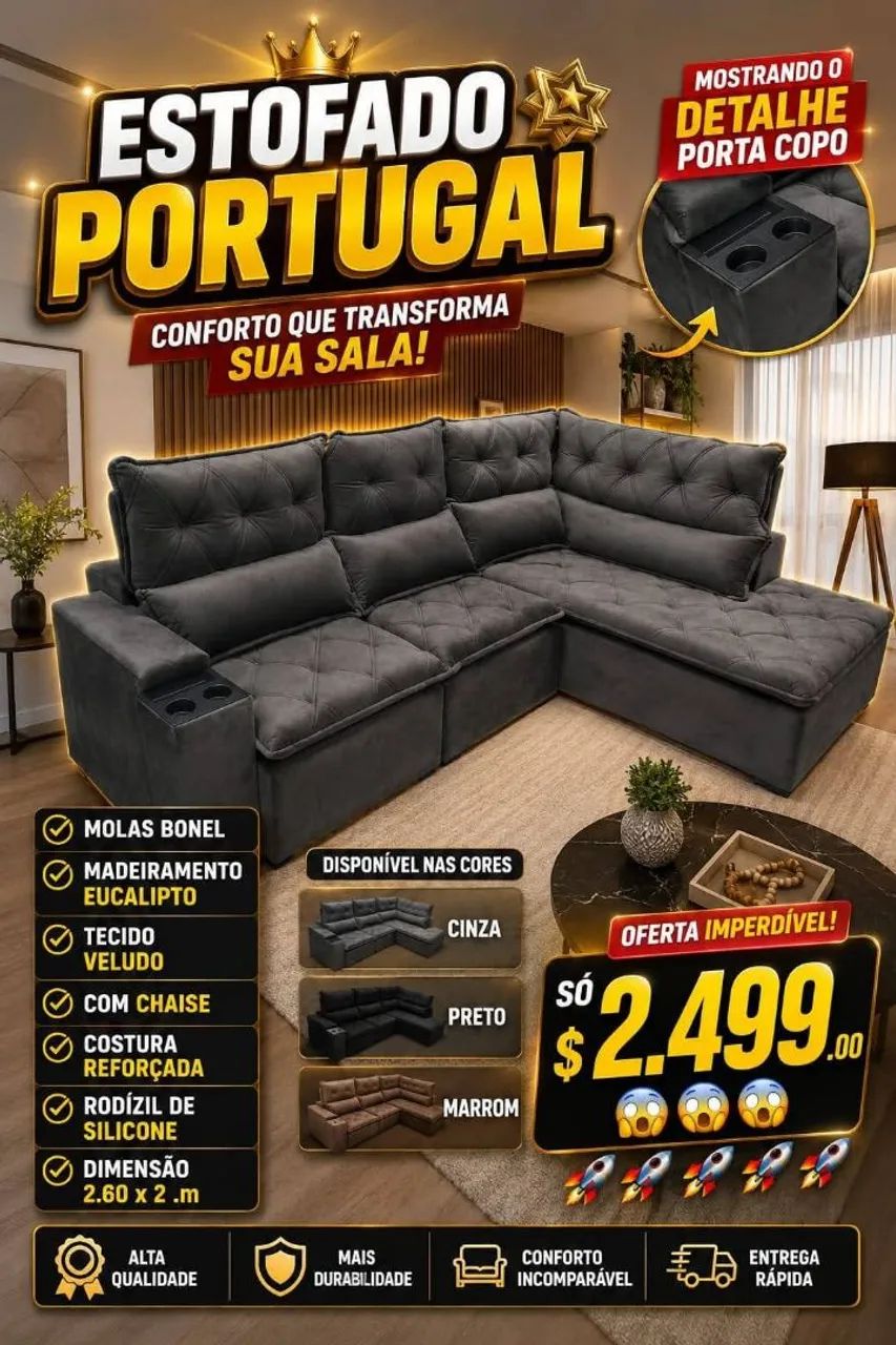 Sofá de canto retrátil e reclinável novo  - Foto 4