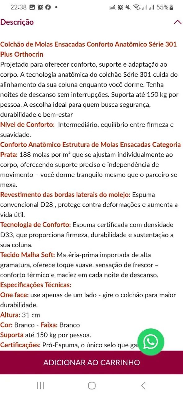 Colchão Orthocrim  - Foto 4