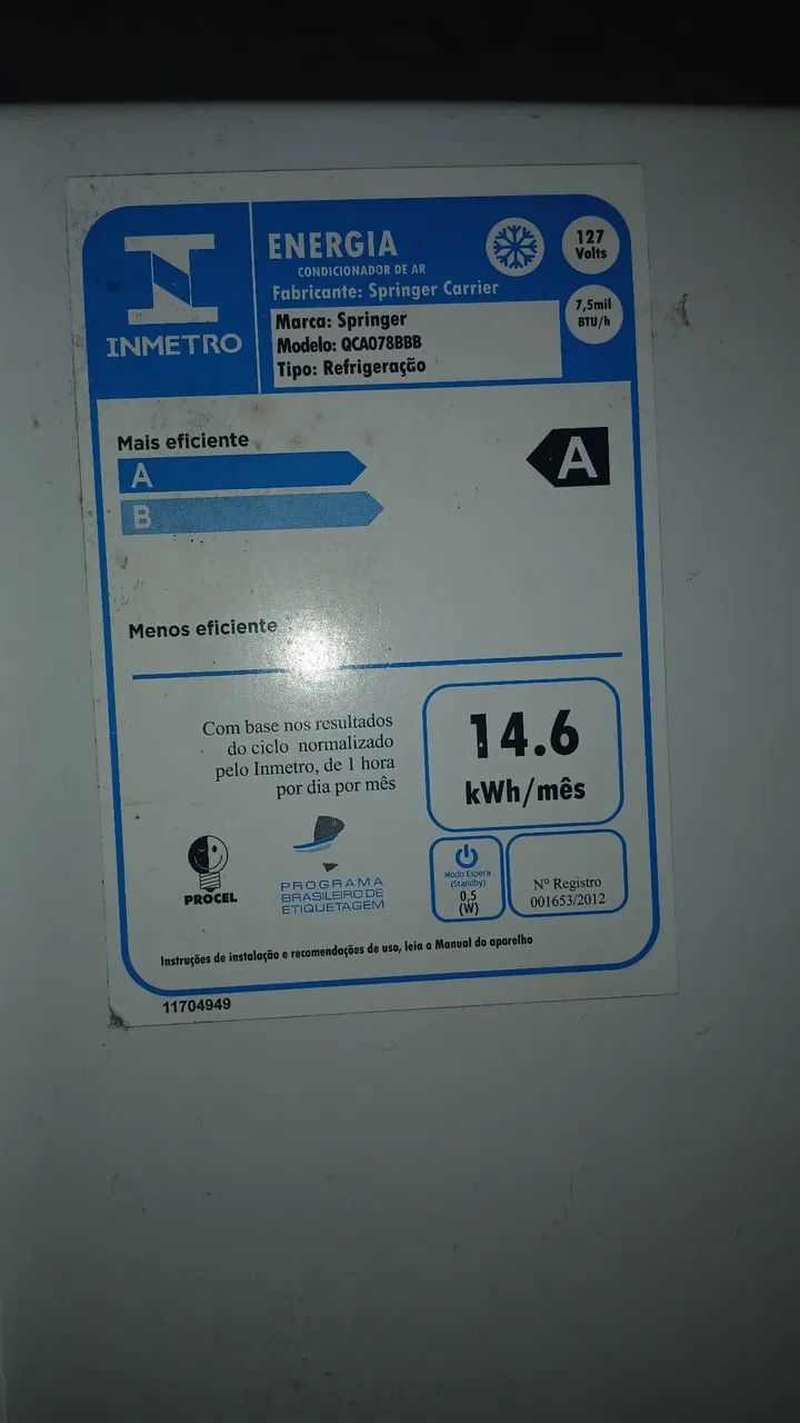 Ar condicionado 7.500
