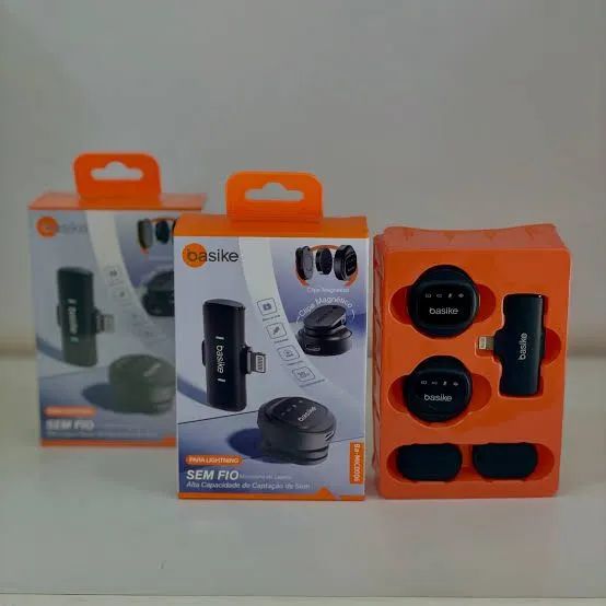 Microfone de lapela duplo basike para iphone