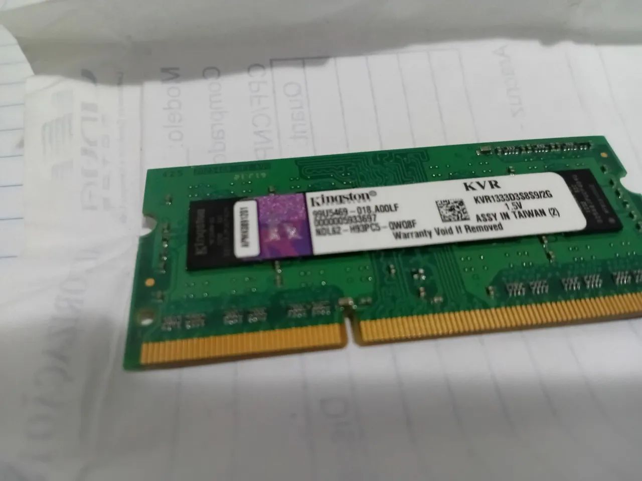 Memória Ram Notebook 2GB DDR3 1333 Kingston