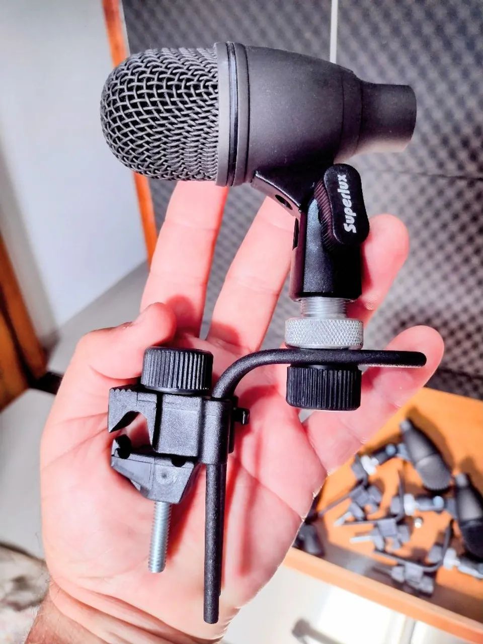 Kit microfone superlux 7 peças + clamps - Foto 2