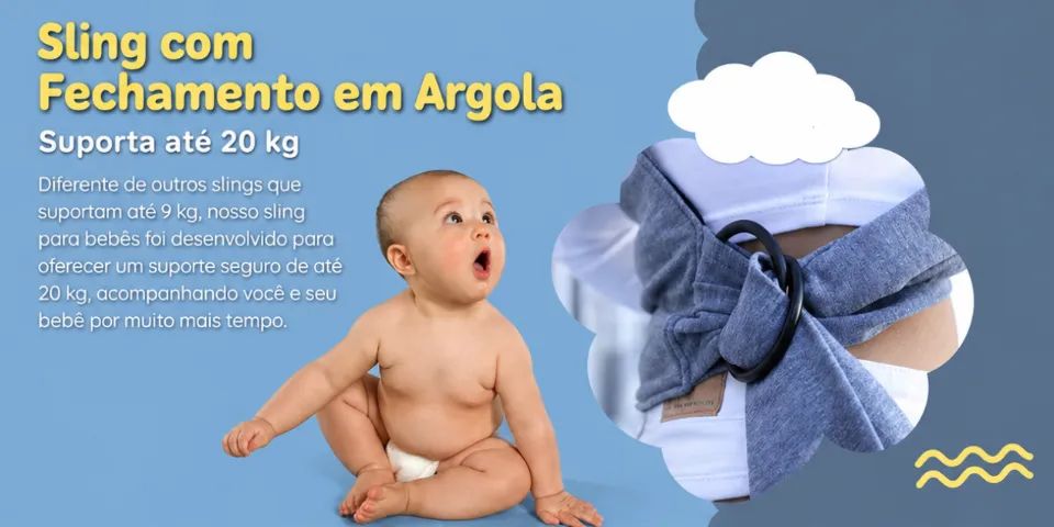Sling argolas (mais fácil de vestir e ajustar), faixa de segurança e bolsa de transporte