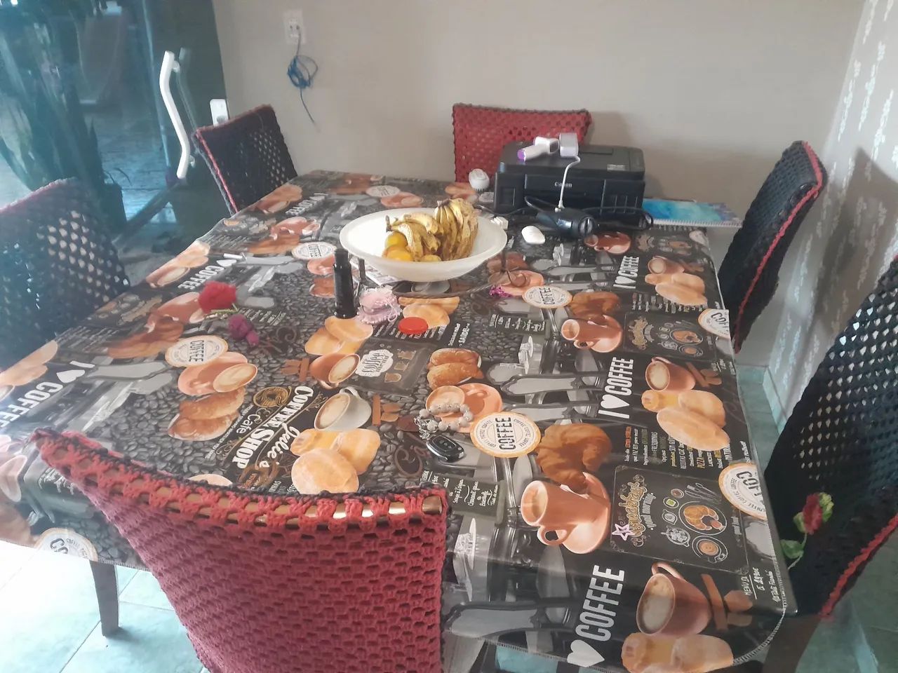 Mesa vidro com 6 cadeiras  - Foto 2