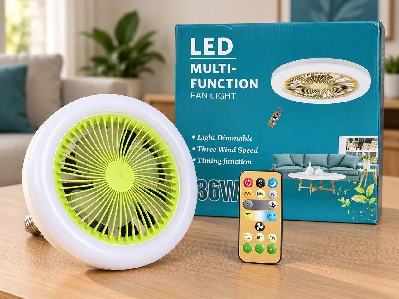 Luminária LED com Ventilador 36W e Controle Remoto E27 - Foto 2