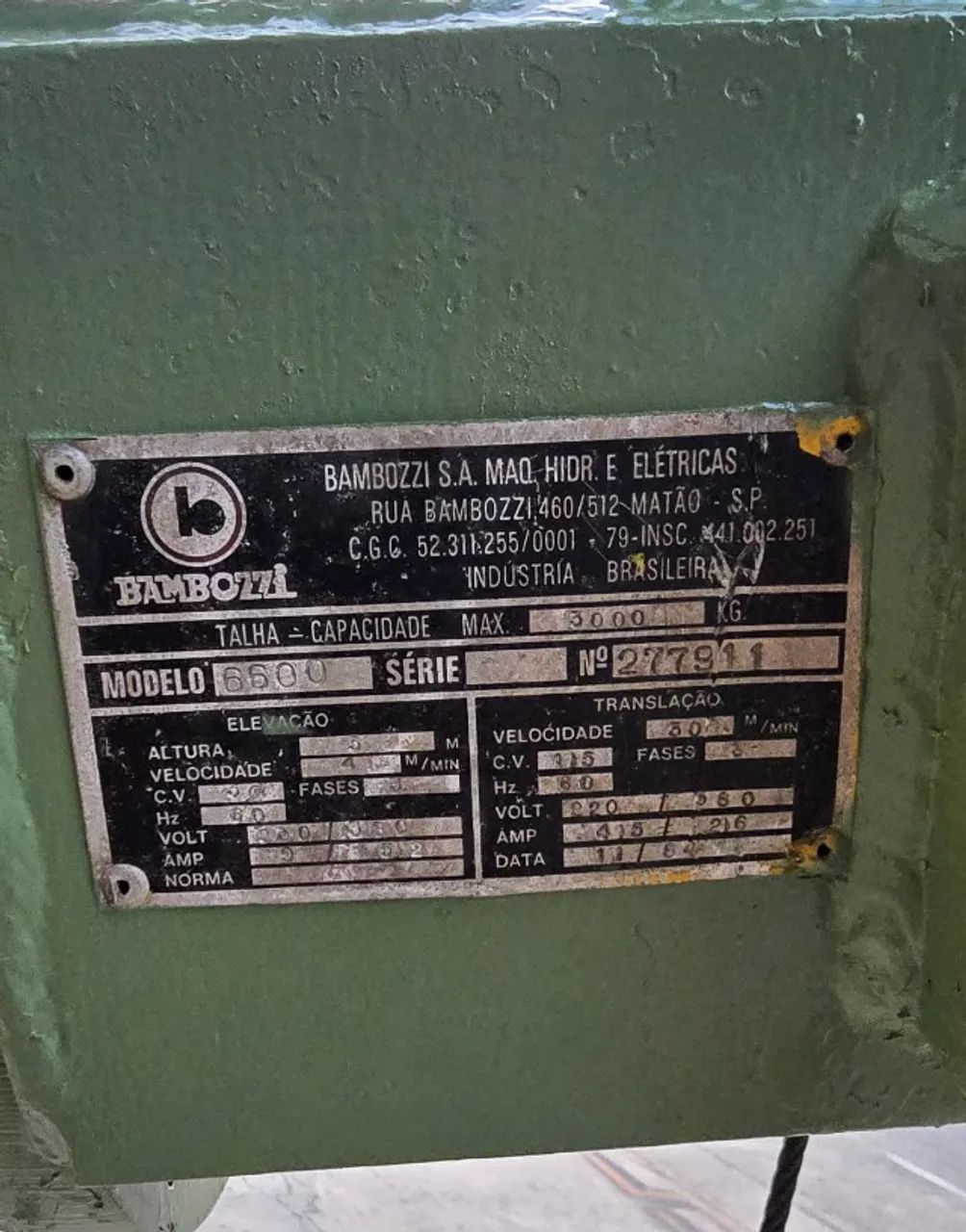 Talha eletrica 3 ton Bombozzi - no estado - Foto 2
